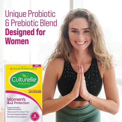 Vista 8 de Culturelle Probióticos 4 en 1 para mujeres, suplemento diario probiótico y prebiótico para apoyar la salud vaginal, salud digestiva, salud