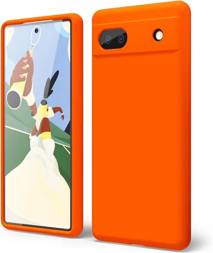 Vista 201 de oakxco para Google Pixel 6A Funda de teléfono de silicona líquida, diseño estético lindo y delgado para mujer y niña, cubierta de gel suave, lisa