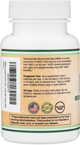 Vista 6 de Suplemento NMN - 99% de pureza probada - 125 mg por cápsula de mononucleótido de nicotinamida, 60 cápsulas, por Double Wood Supplements