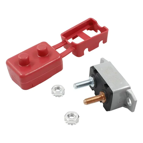 Vista 3 de Bonsicoky Disyuntor de reinicio automático de 15 A 12 V con tapa y perno, interruptor de parada corta para automóvil, barco, RV