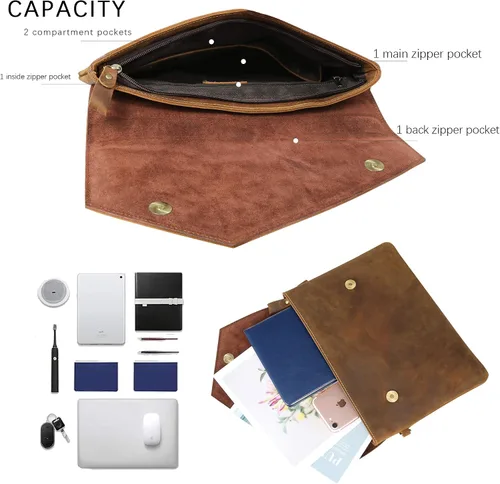 Vista 3 de Suohu - Bolso de mano de piel para hombre