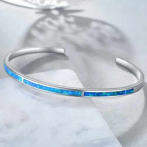 Vista 5 de WINNICACA Regalos para el día de la madre, pulsera de ópalo para mujer, hipoalergénica, joyería inspiradora de plata de ley, regalos de graduación