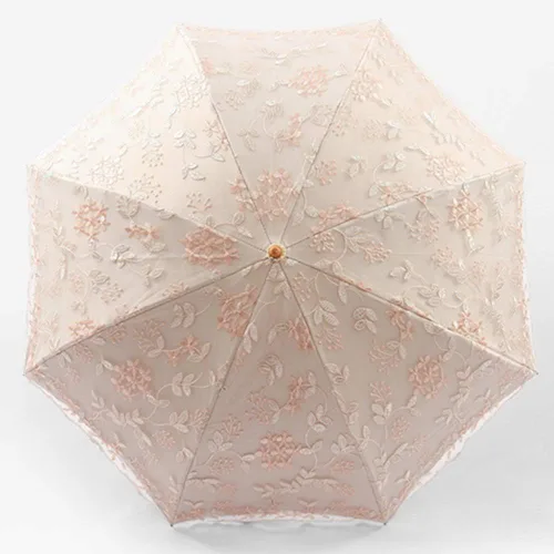 Vista 2 de Honeystore - Sombrilla decorativa para boda con bordado hecho a mano, diseño de princesa