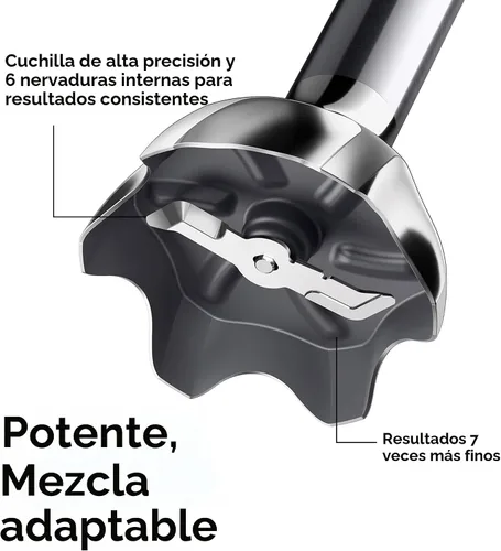 Vista 5 de Braun MultiQuick Vario 5 Batidora de mano, 21 velocidades, Turbo Boost, 500