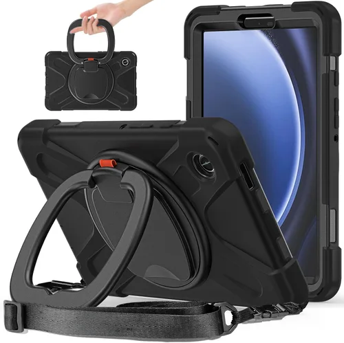 Vista 164 de 360 Rotation Case for Galaxy Tab ActivePro/Tab Active4 Pro/Active 5 Pro 10.1" Sturdy Cover Rotate Ring Stand Shoulder Carrying Strap Hand Strap