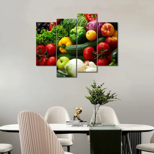 Vista 6 de Las diversas verduras coloridas de la pintura del arte de la pared de las imágenes imprimen en la comida de la lona la imagen para la decoración