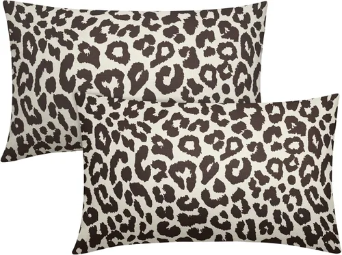 Vista 56 de Juego de 2 fundas de almohada con estampado de leopardo negro de 16 x 16 pulgadas, diseño de animal de guepardo, chinoiserie, fundas de almohada