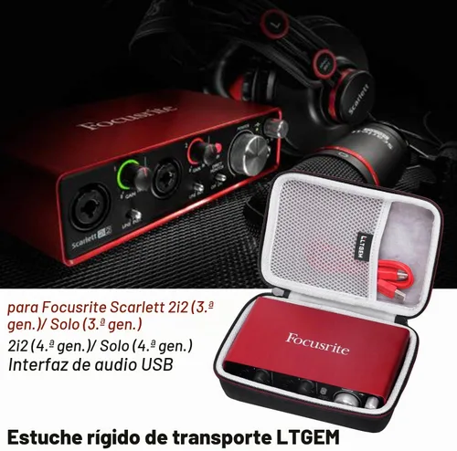 Vista 7 de LTGEM - Funda para interfaz de audio USB Focusrite Scarlett 2i2/Solo de 4ª