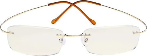 Vista 12 de CessBlu Gafas de computadora de titanio Gafas de lectura sin marco para lectores con filtro de luz azul