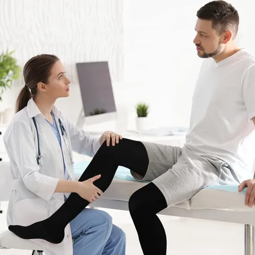 Vista 5 de Supervitae 2 pares de calcetines de compresión de 30-40 mmHg para hombres y mujeres, calcetines de compresión extra firmes con punta cerrada