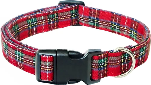 Vista 7 de Tunkoo Pink Daisy - Collar para perro, lindo collar ajustable de algodón de alta calidad, hebilla de plástico duradero para niños pequeños, medianos