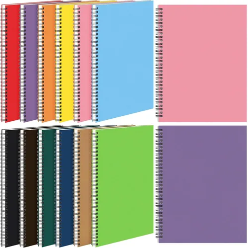 Vista 14 de Leelosp 12 cuadernos pequeños en espiral forrados en espiral, cuaderno con rayas universitarias, cubierta de papel kraft encuadernado con alambre