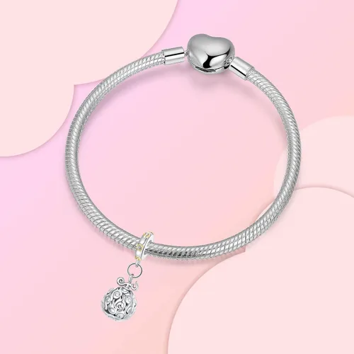 Vista 37 de Dije de girasol con diseño de estrella y luna y elefante para pulsera, collar de plata de ley 925, dijes de corazón de amor para mujer, regalo