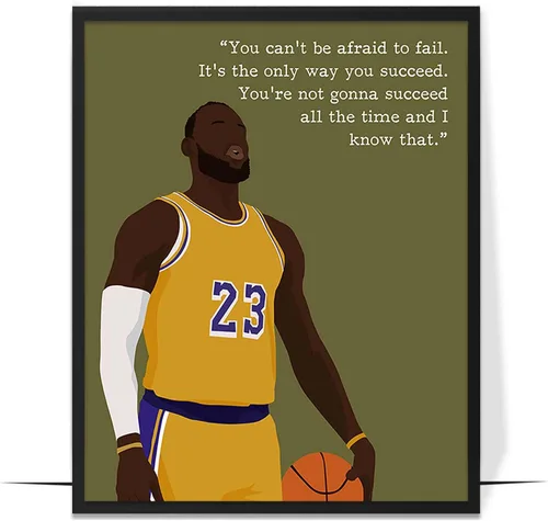 Vista 22 de LOLUIS Arte de pared motivacional, citas inspiradoras de baloncesto, sin marco, 8 x 10 pulgadas, ilustraciones dibujadas a mano, dormitorio