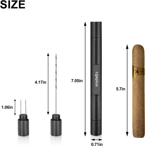 Vista 4 de Herramienta portátil de cigarros para los amantes del cigarro de la aguja del cigarro del acero inoxidable del potenciador del dibujo del cigarro