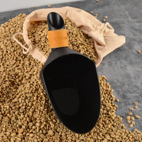Vista 5 de CAFEMASY Cuchara medida de café en grano de café, pala Kilo Bean Scooper (negra-pequeño)