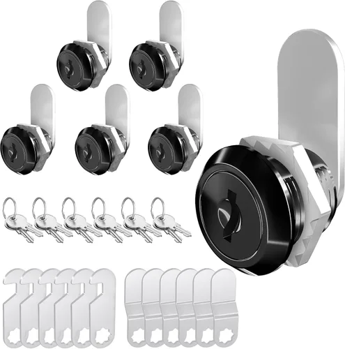 Vista 9 de Paquete de 1 cerradura de gabinete con llaves, cerradura de leva de 5/8 pulgadas con llave similar, cerradura de buzón de correo para gabinete