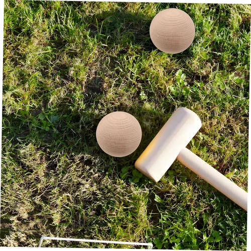 Vista 5 de Juego de 3 pelotas de golf de croquet duraderas para exteriores, para divertidas reuniones familiares y actividades en el patio trasero, ideal