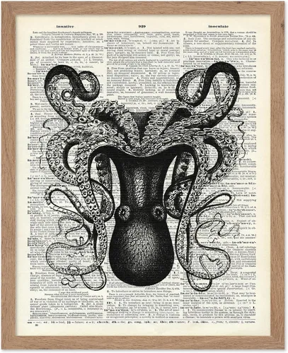 Vista 87 de Poster Master Póster de pulpo para parejas, póster de diccionario, arte Kraken, regalo romántico para él, ella, amantes, decoración náutica
