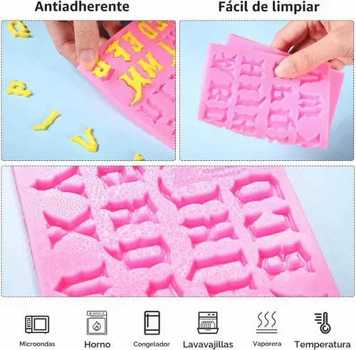 Vista 7 de Geiserailie - 4 moldes de letras góticas para pastel de fondant