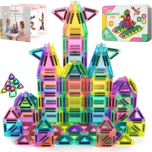 Vista 8 de BAIJLE Juego de 46 mini azulejos magnéticos, para niños, juguetes magnéticos portátiles de viaje con estuche de hierro para niños de 4 a 8 años