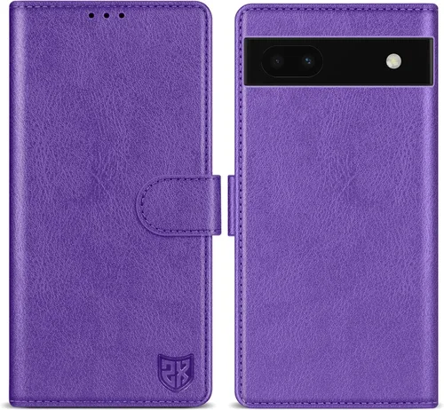 Vista 14 de ZZXX Funda tipo cartera para Google Pixel 6a con bloqueo RFID, ranura para tarjetas, función atril, cierre magnético, funda protectora de cuero