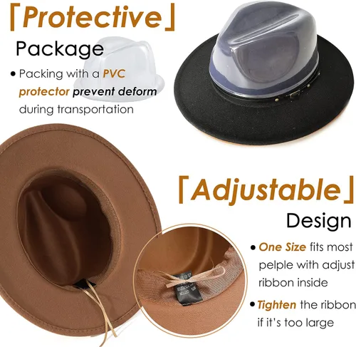 Vista 5 de Lisianthus - Sombrero con cinta con hebilla de ajuste, para mujer, modelo Fedora