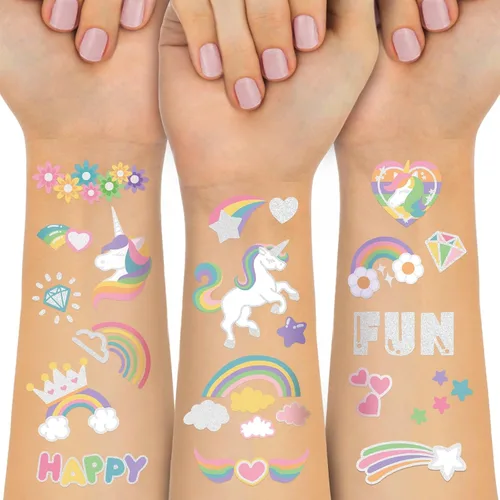 Vista 7 de Yazhiji - Tatuajes temporales impermeables – 60 hojas, pequeña colección de tatuajes falsos, flores, coronas, estrellas, animales, mariposas