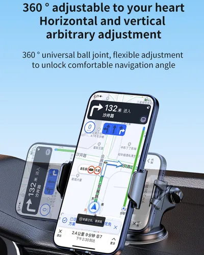 Vista 2 de Soporte universal para teléfono de automóvil, para salpicadero/parabrisas, succión al vacío, con succión más fuerte, soporte de automóvil