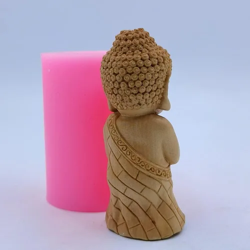 Vista 2 de Nuevo molde de silicona de Buda para velas hechas a mano cera derretir molde de silicona para moldes artesanales de yeso de resina