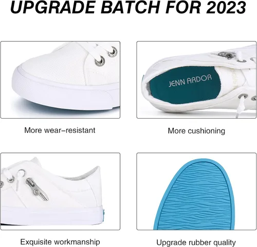 Vista 2 de JENN ARDOR Zapatillas sin cordones para mujer, zapatos antideslizantes, zapatos retro, zapatos casuales, zapatos planos para caminar