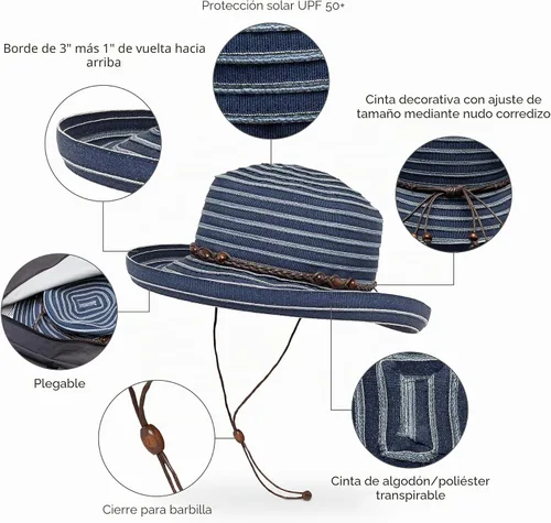 Vista 2 de Sunday Afternoons Vineyard Hat UPF 50+ Wide Brim Sun Hat for Women