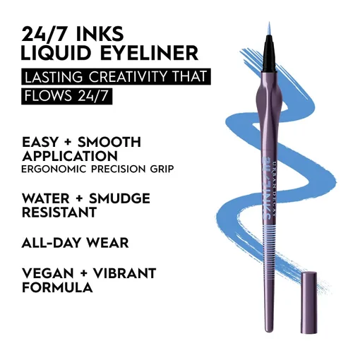 Vista 3 de Urban Decay 24/7 Inks Easy Ergonomic Liquid Eyeliner Pen - Vibrant Liners Fine Tip Graphic Eye Liner - Water-resistant, Smudge-resistant, Matte &