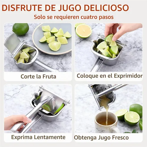 Vista 4 de Exprimidor de limón de acero inoxidable 304 resistente, exprimidor manual de cítricos, extractor de jugo, prensador de frutas para naranja, lima