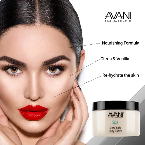 Vista 5 de Avani Mantequilla corporal ultra rica – Sal del Mar Muerto, aloe vera, vitamina E, karité, jojoba, girasol, aceite esencial de oliva – Mantequilla