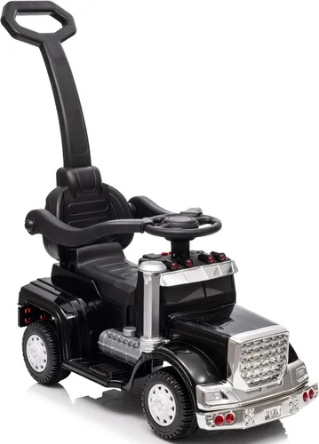 Vista 9 de Outfunny Coche de empuje 3 en 1 para niños pequeños de 1 a 3 años con mango y música Rojo