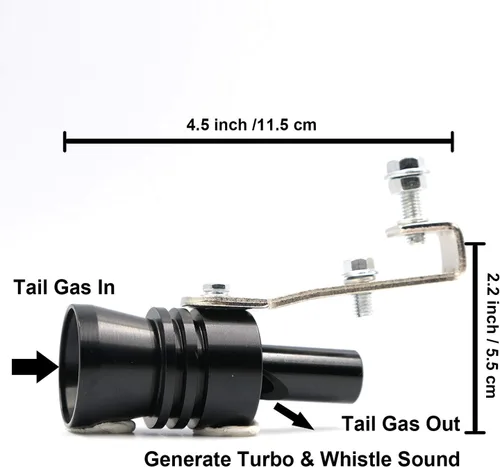 Vista 4 de Válvula de escape de turbo para automóvil, escape con sonido de silbato, válvula de aluminio universal, accesorios para automóvil, tamaño XL