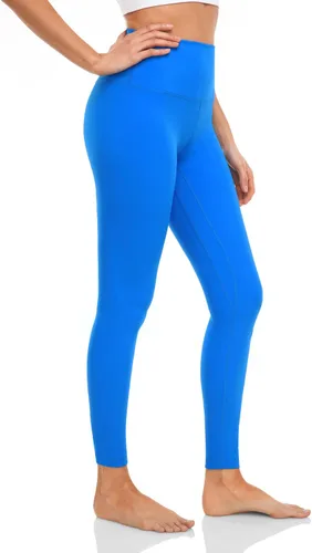 Vista 4 de HeyNuts Leggings esenciales, de compresión de cintura alta, pantalones suaves para entrenamiento, pantalones deportivos de yoga de 28 pulgadas
