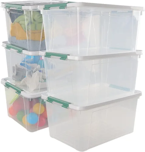 Vista 9 de Paquete de 6 cajas de almacenamiento transparentes de 14 L