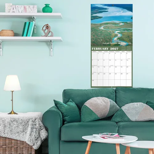 Vista 2 de Calendario 2026-2027 - julio 2026 - diciembre 2027, calendario de pared, calendario de 26-27, 12 x 24 pulgadas (abierto), calendarios de pared