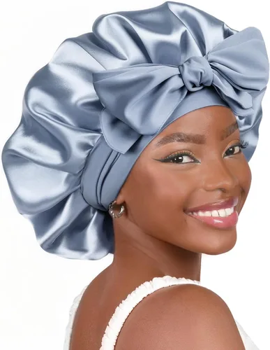 Vista 15 de YANIBEST Gorro de seda ajustable para mujeres durmientes, gorro de satén de doble capa que reduce la fricción y evita el encrespamiento y el cabello