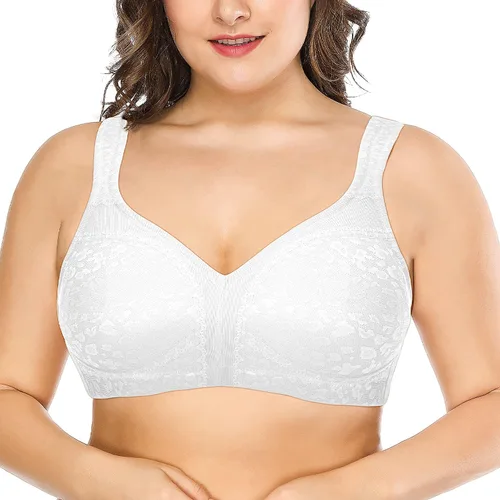Vista 2 de Deyllo Sujetador minimizador para mujer, cobertura completa, sin varillas, cómodo, sin relleno, talla grande