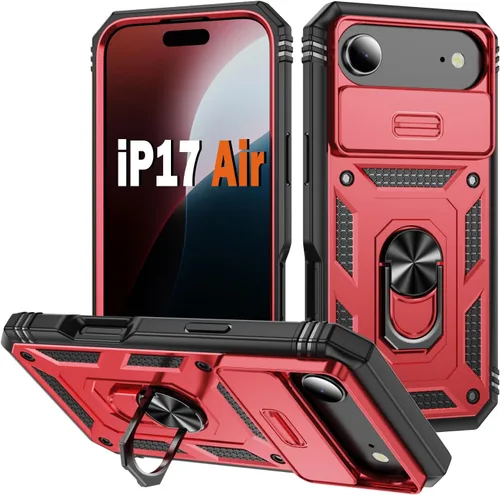 Vista 19 de PASNEW Funda militar para iPhone 13 Pro Max, cubierta de cámara deslizante y soporte de anillo de metal de 360°, carcasa rígida multicapa resistente