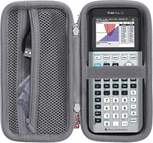 Vista 17 de Khanka Funda Stroage para Texas Instruments TI-84 Evo/TI - 84 Python/TI-83 Plus/TI-84 Plus/TI-84 Plus CE Calculadora gráfica a color, solo funda
