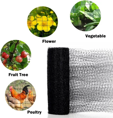 Vista 7 de Red para pájaros para jardín, 6.5 x 13 pies, red de jardín para árboles frutales, arbustos de arándanos, plantas de fresa, cubierta de red