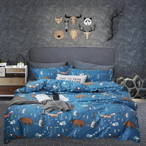 Vista 25 de Houseri Juego de funda de edredón de tamaño individual a cuadros azul claro y blanco para niños, juego de cama azul bebé para niños y niñas, juego