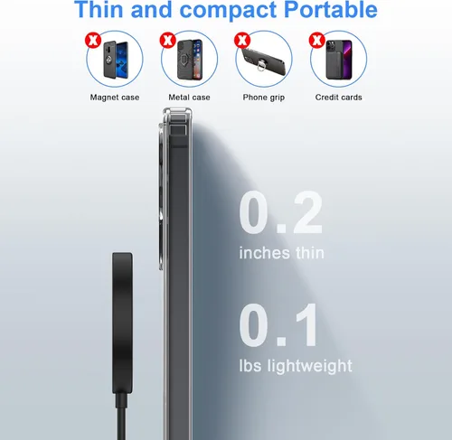 Vista 6 de Cargador inalámbrico Magsafe para iPhone, paquete de 2 cargadores inalámbricos magnéticos for iPhone 17 Pro Max/17e/17/16/15/14/13/12 Series&