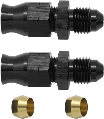Vista 7 de 3AN macho a 1/4" (6,3 mm) OD adaptador de tubo de combustible de línea dura de aluminio negro