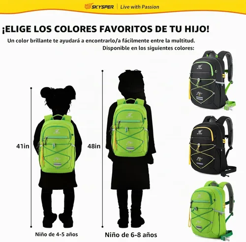 Vista 6 de SKYSPER Mochila para Niños 12L Bolsa Escolar para Niños y Niñas Edades 4-8 para Viajes, Días de Paseo y Clases Applegreen
