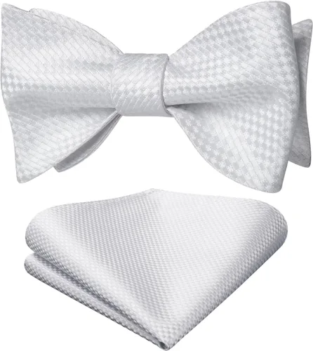 Vista 182 de HISDERN Pajaritas para hombre, diseño de lunares, corbatín y bolsillo cuadrado, clásico, esmoquin de negocios, boda, pajaritas, pañuelo